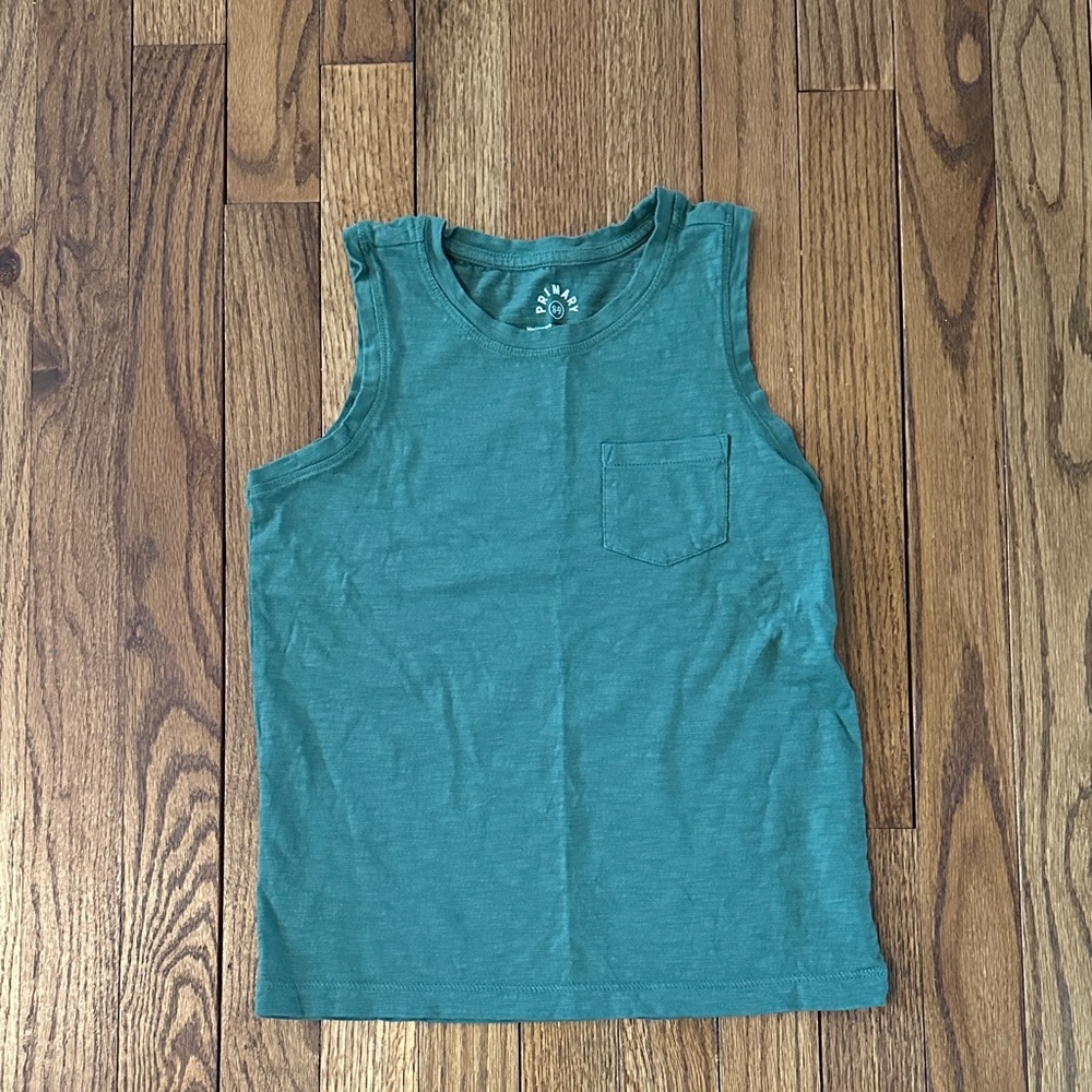 Primary Dark Green Crew Neck Pocket Tank